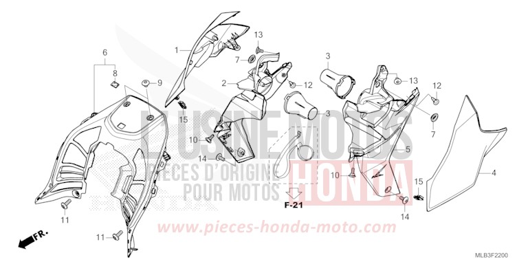 COUVERCLE/BUSE for Hornet 750 MAT IRIDIUM GRAY METALLIC (NHC64) from 2023